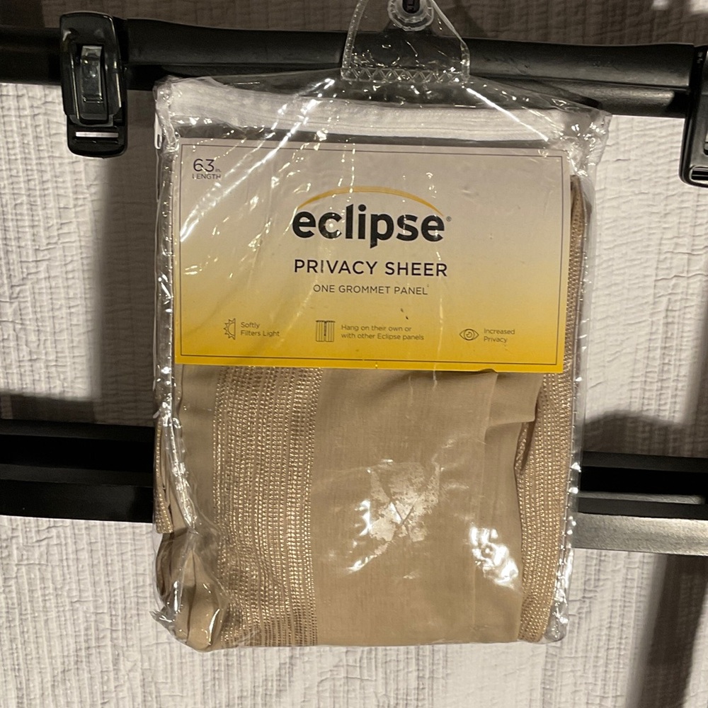 Eclipse Privacy Sheer Curtain Panel in Beige